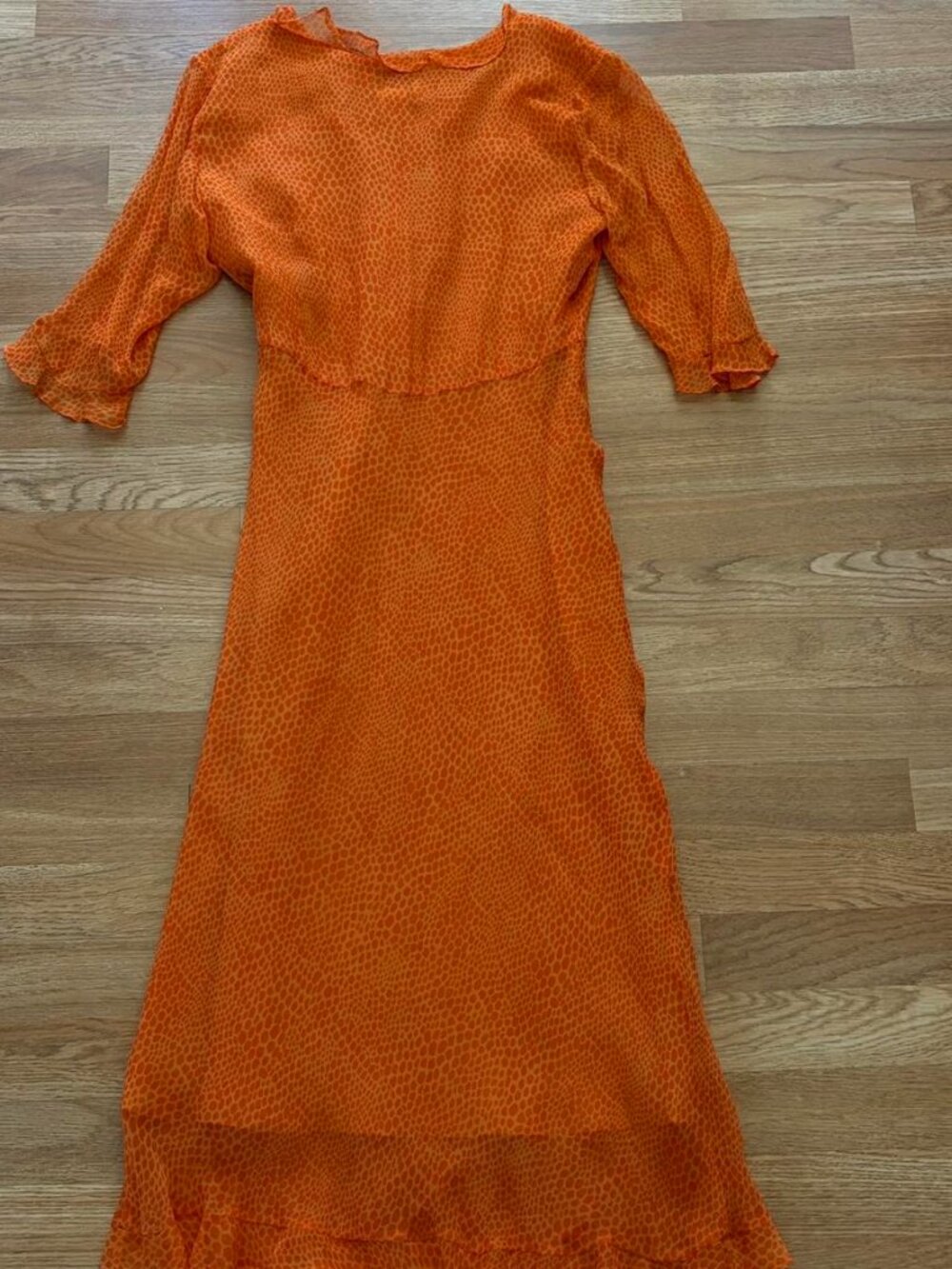 Silk Orange Sun Dress - Picture 4 of 7